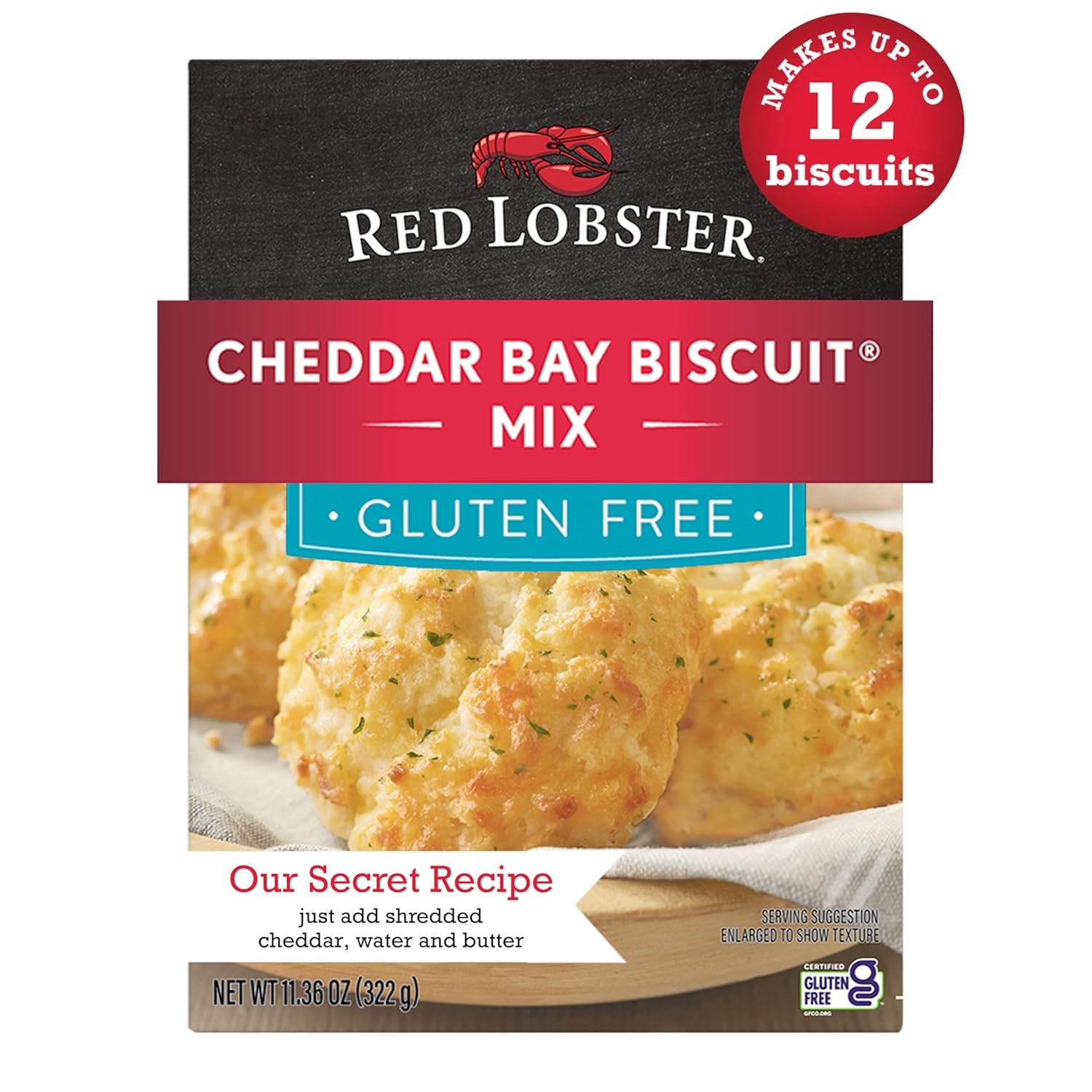 Gluten Free Cheddar Bay Biscuit Mix with Garlic Herb Seasoning, Cheddar Gluten Free Biscuit Mix, 11.36 Oz Box (Pack of 8)