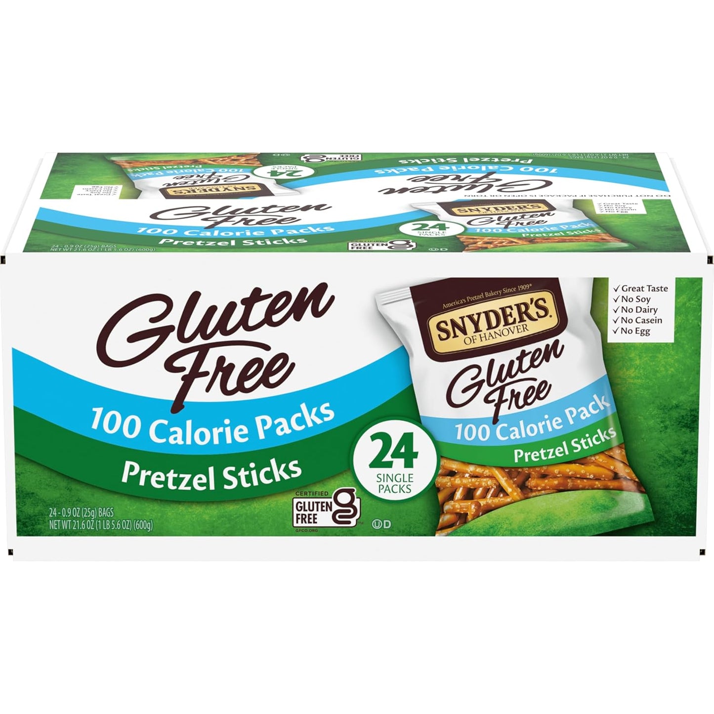 Gluten Free Pretzel Sticks, 100 Calorie Individual Packs, 24 Ct