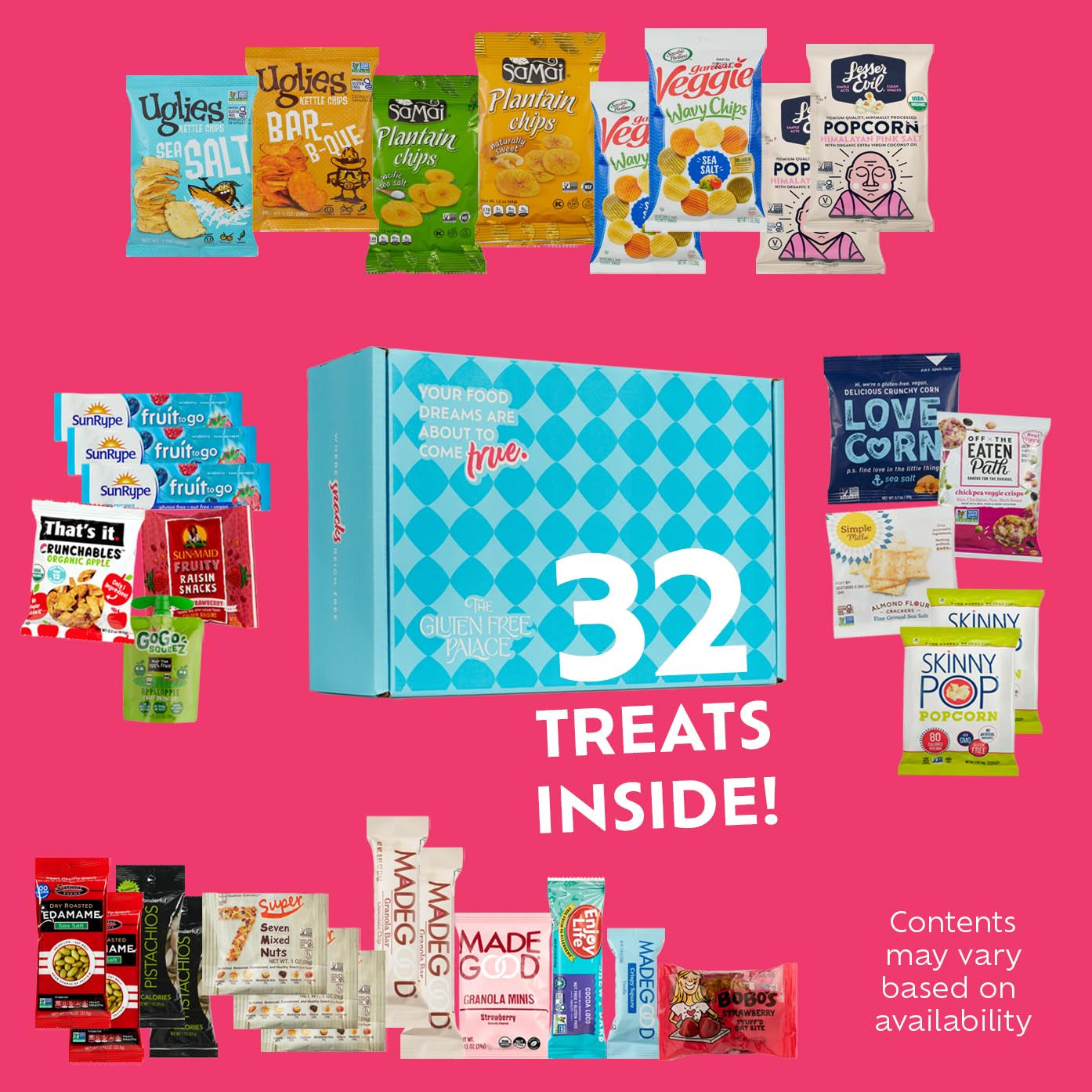 Deluxe Snacks Variety Pack for Adults - Vegan Snacks [32 Count] | Holiday Gift Baskets | Healthy Snack Box | Care Packages for College Students