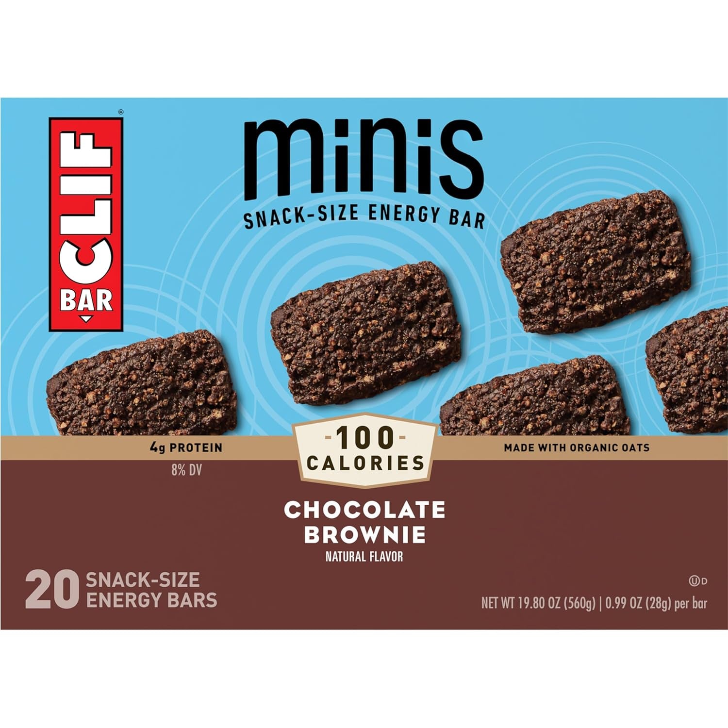 Clifbar s Mini Chocolate Brownie, Box of 20