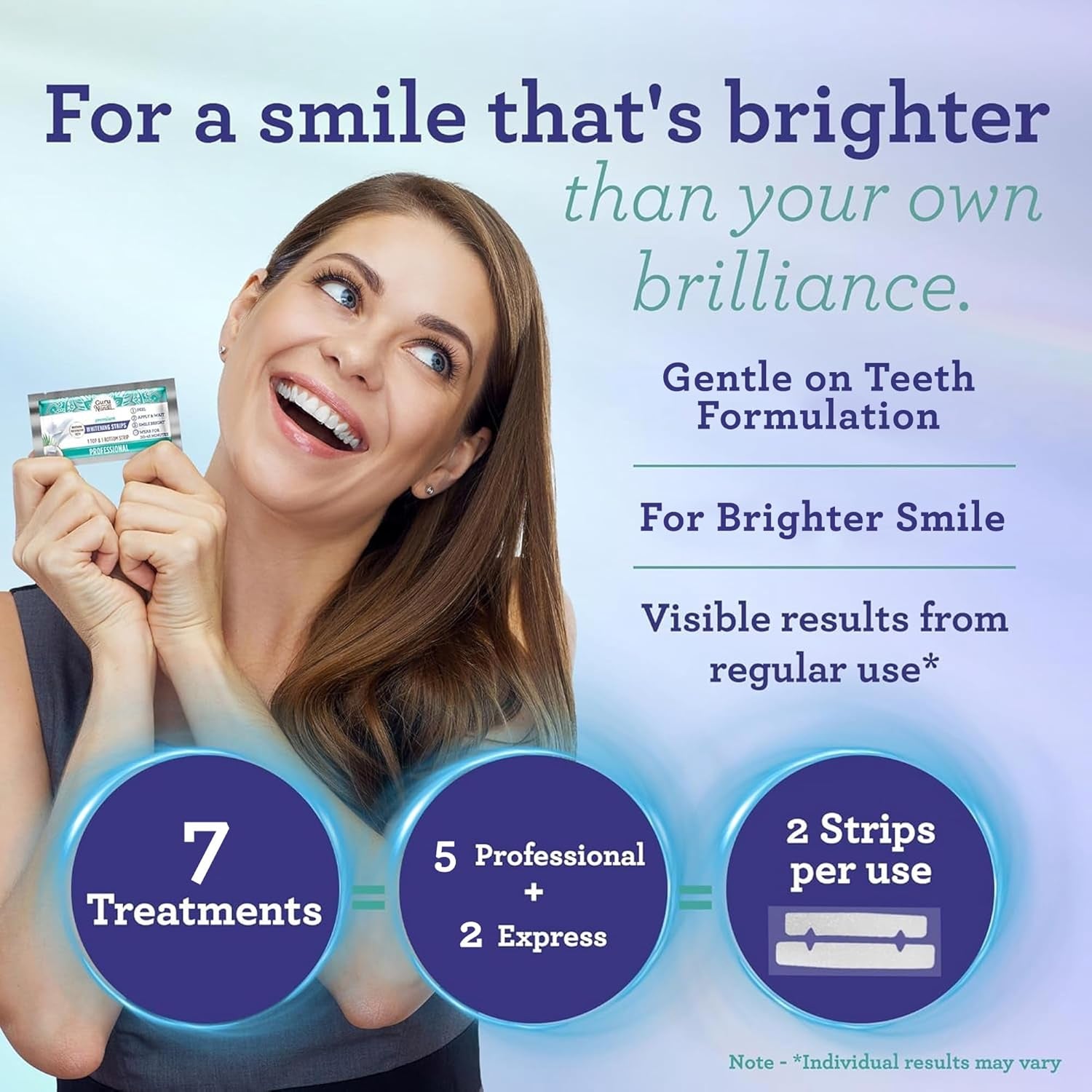 Teeth Whitening Strips - 7-Day Treatment with Non-Slip, Dry Strip Technology - Whitening Designed with Care for a Brighter Smile