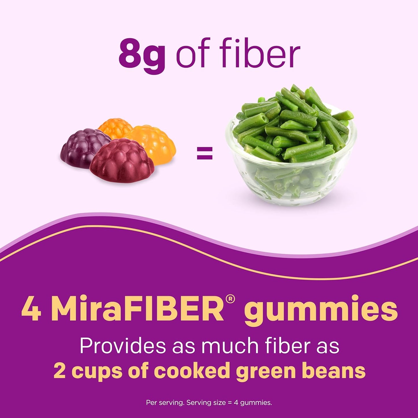 Mirafiber Gummies | from the Gut Experts at  | 8G of Daily Prebiotic Fiber with B Vitamins to Support Digestive Health and Metabolism | Fruit Flavored Fiber Gummies, 72 Count