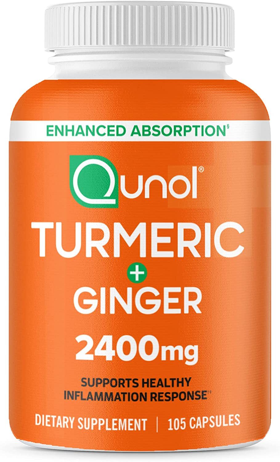 Turmeric Curcumin with Black Pepper & Ginger, 2400Mg Turmeric Extract with 95% Curcuminoids, Extra Strength Supplement, Enhanced Absorption, Joint Support Supplement, 105 Count