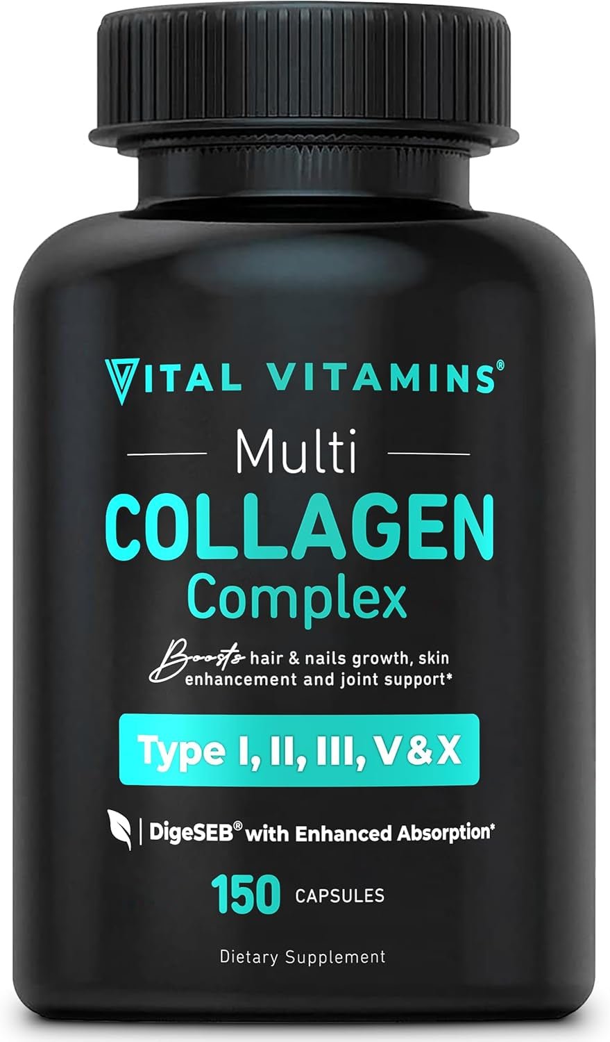 Collagen for Women & Men - Type I, II, III, V, X Multi Collagen Pills - Grass Fed, Non-Gmo - 150 Capsules