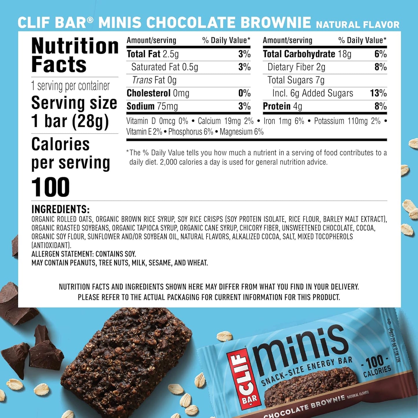 Clifbar s Mini Chocolate Brownie, Box of 20