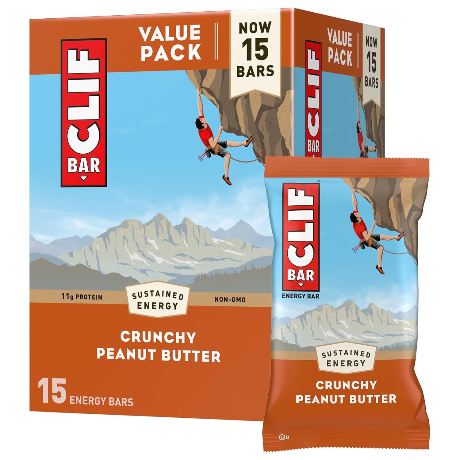 - Crunchy Peanut Butter - Made with Organic Oats - Energy Bars - Non-Gmo - Plant Based Protein Bars (15 Pack)