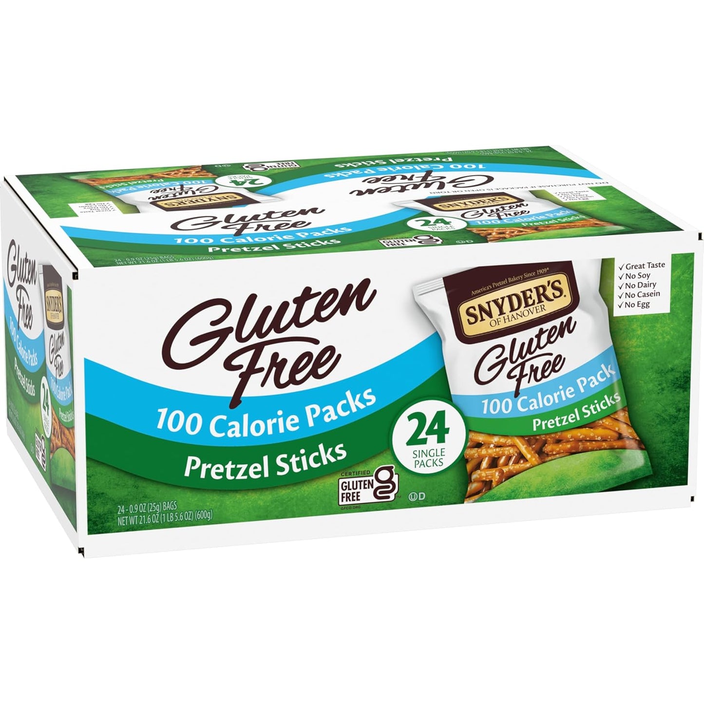 Gluten Free Pretzel Sticks, 100 Calorie Individual Packs, 24 Ct