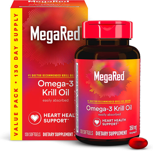 - Omega-3 Krill Oil 350Mg Softgels (130 Count in a Bottle), EPA & DHA Omega-3 Fatty Acids with No Fishy Aftertaste unlike Fish Oil, Contains Antioxidant Astaxanthin