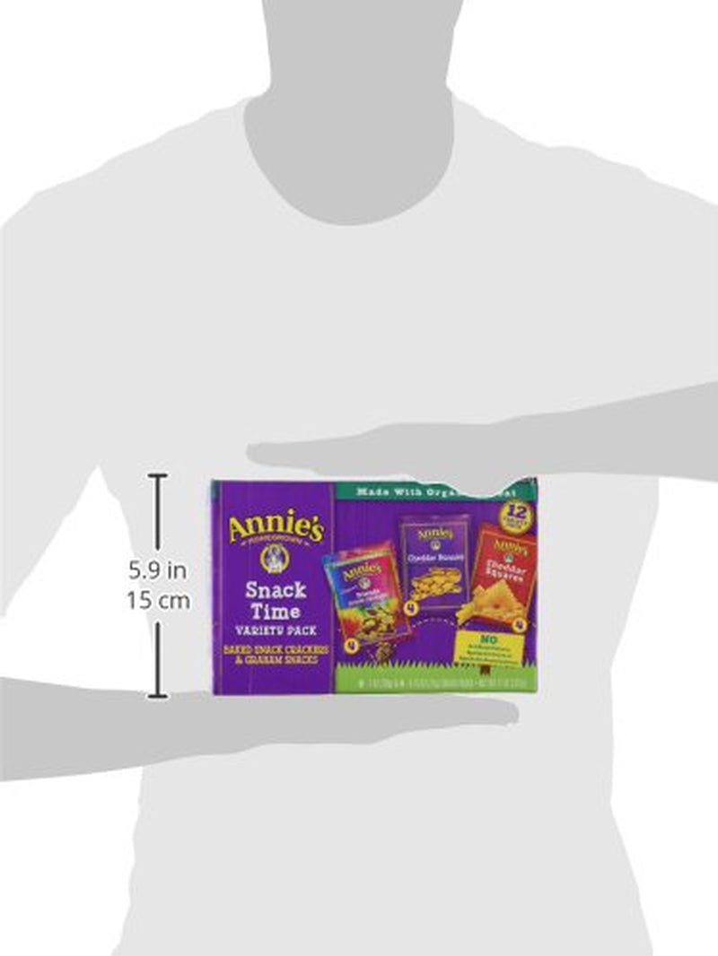 Annie'S Organic Variety Pack, Cheddar Bunnies, Bunny Grahams and Cheddar Squares, 12 Pouches, 11 Oz