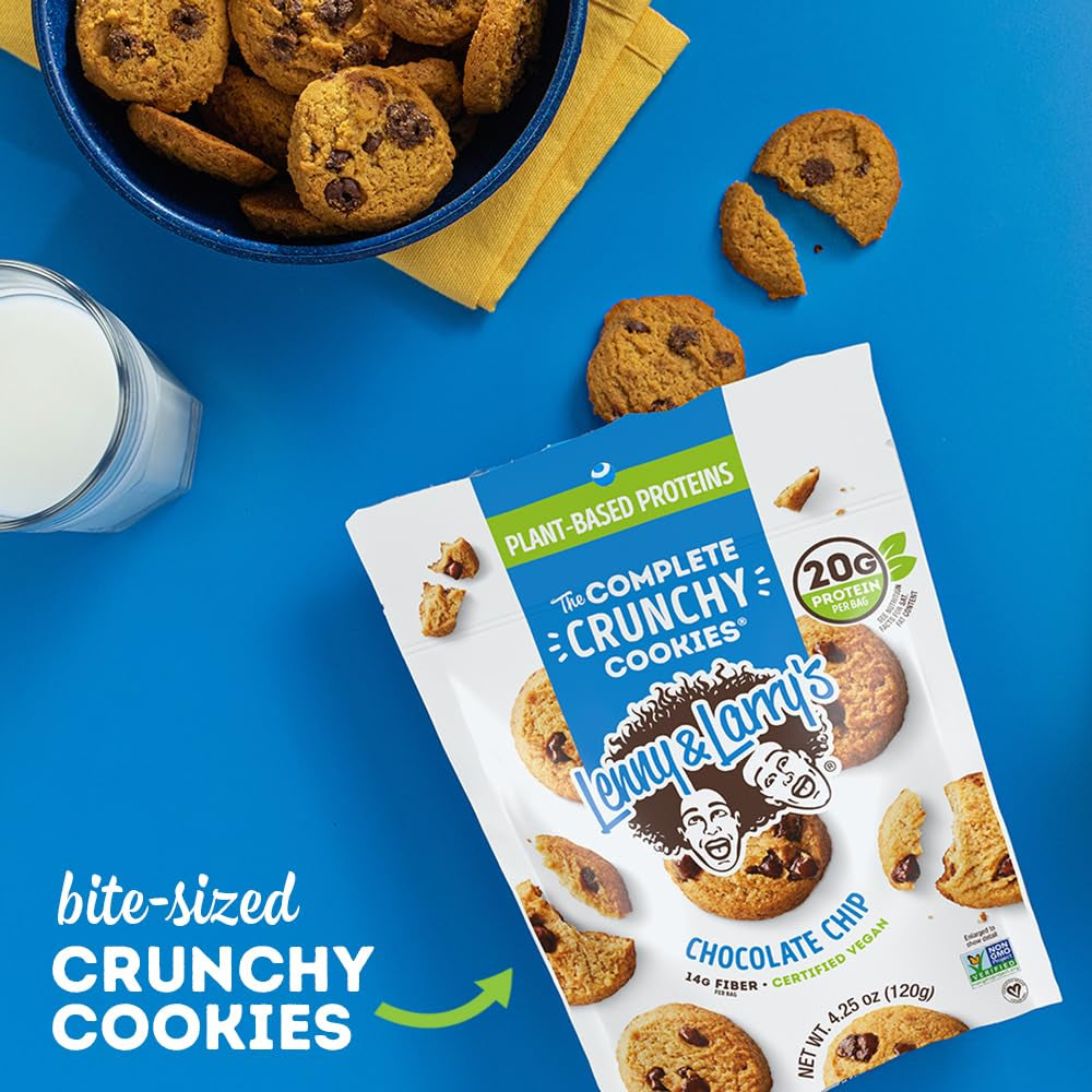 the Complete Crunchy Cookie, Chocolate Chip, 6G Plant Protein, Vegan, Non-Gmo, 1.25 Ounce Pouch (Pack of 12)