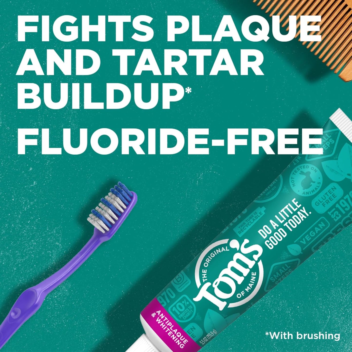 Fluoride-Free Antiplaque & Whitening Natural Toothpaste, Peppermint, 5.5 Oz. (Pack of 2)