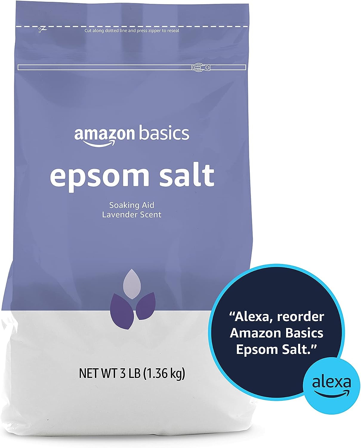 Epsom Salt Soaking Aid, Lavender Scented, 3 Pound, 1-Pack (Previously Solimo)