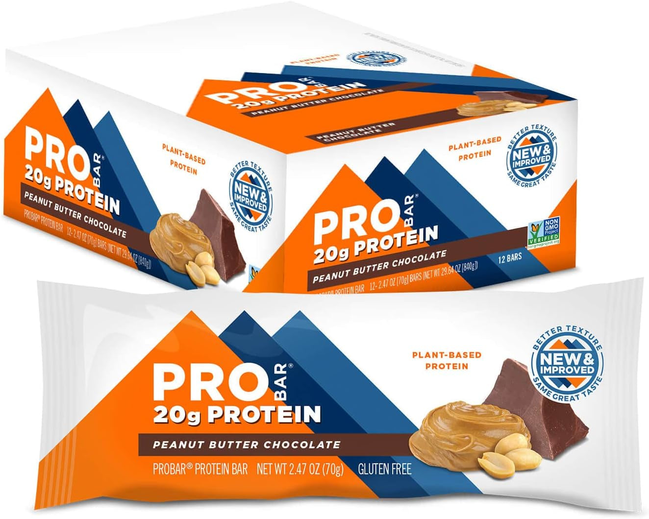 - PROTEIN Bar, Peanut Butter Chocolate, Non-Gmo, Gluten-Free, Healthy, Plant-Based Whole Food Ingredients, Natural Energy (12 Count)