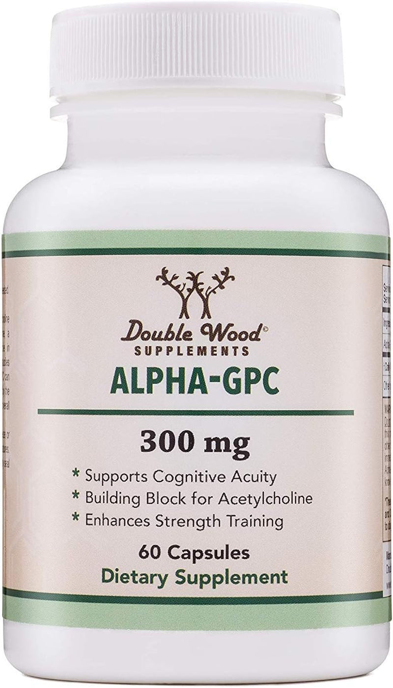 Alpha GPC Choline Capsules - 60 Count, 600Mg Servings – Brain Support Aid That Supports Focus, Memory, Motivation, and Energy - (Made in the USA) Brain Support Supplement by