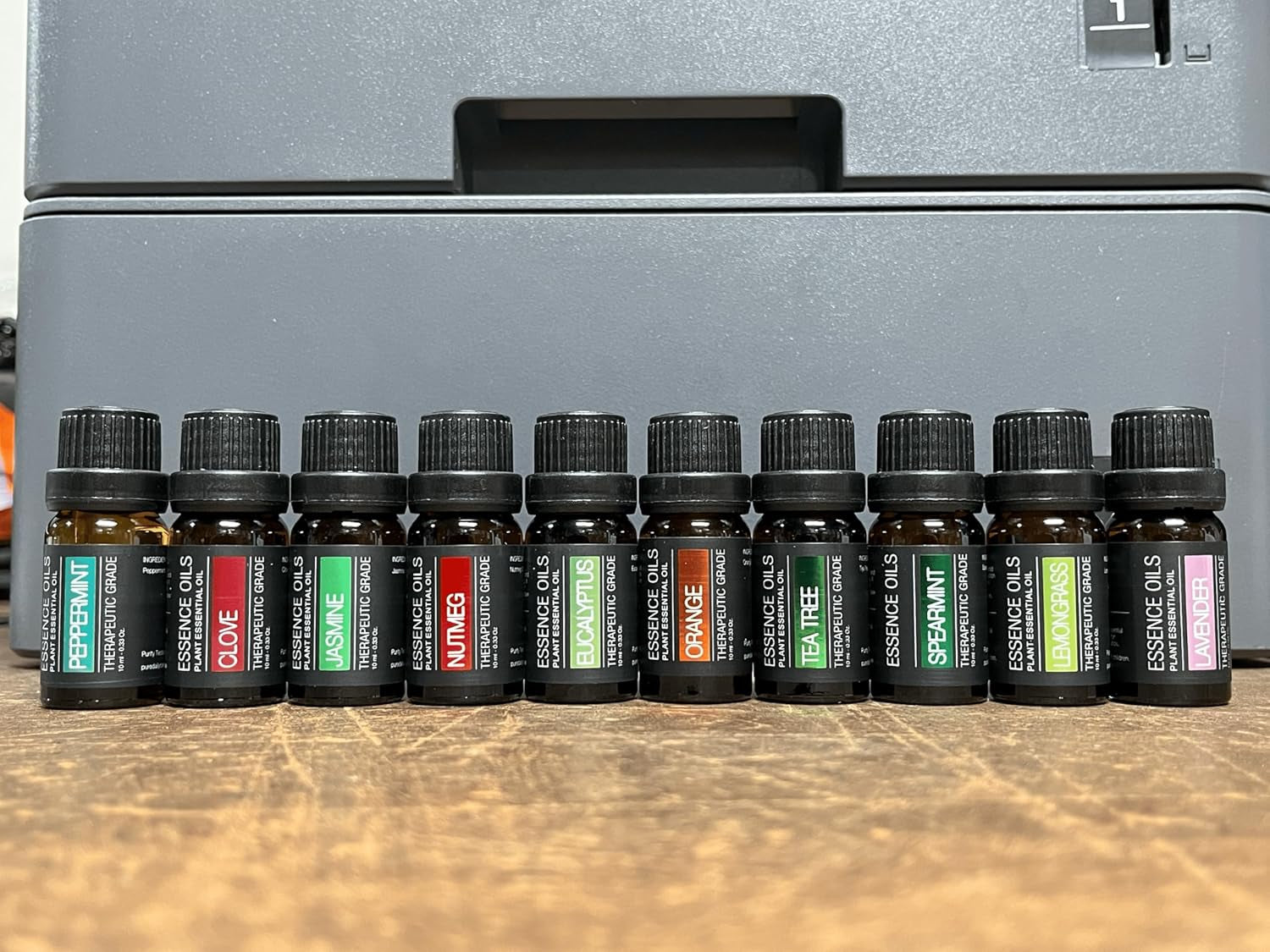 Ultimate Aromatherapy Diffuser & Essential Oil Set - Ultrasonic Top 10 Oils Modern with 4 Timer 7 Ambient Light Settings Therapeutic Grade Lavender