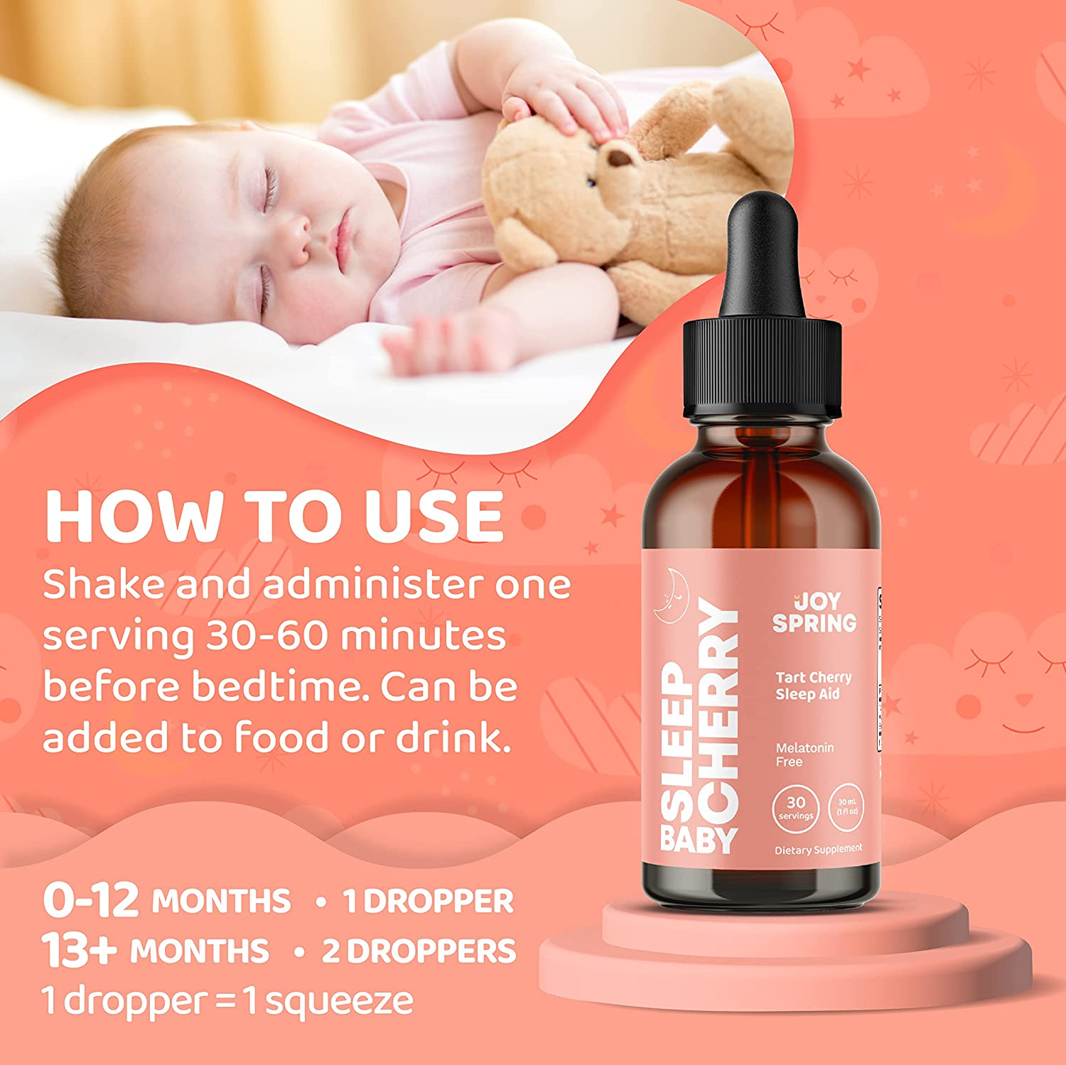 Natural Sleep Support for Babies - Herbal Baby Sleep Formula for Peaceful Sleep - Sleep Drops for Babies - Infant Sleep Support for Toddlers 1-3