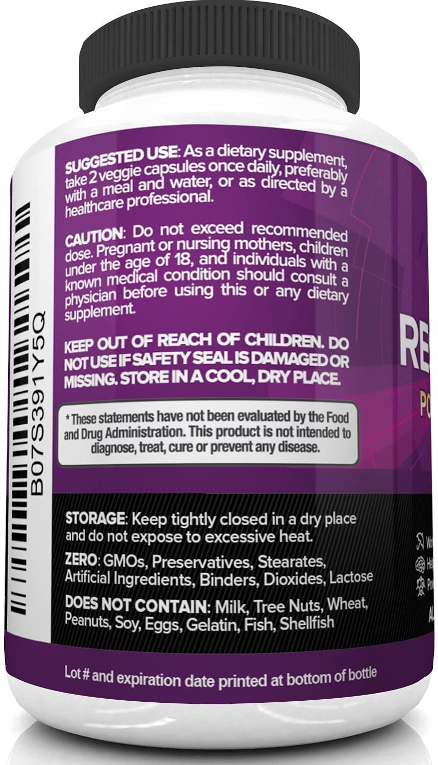 Resveratrol 1450Mg - Antioxidant Supplement 120 Capsules – Supports Healthy Aging and Promotes Immune, Brain Boost and Joint Support - Made with Trans-Resveratrol, Green Tea Leaf, Acai Berry