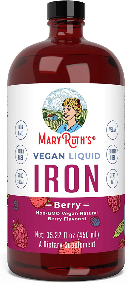 Iron Supplement for Women Men & Kids | Liquid Iron Supplement for Women Men & Kids | Iron Supplement for Iron Deficiency | Immune Support | Sugar Free | Vegan | Non-Gmo | Gluten Free | 15.22 Fl Oz