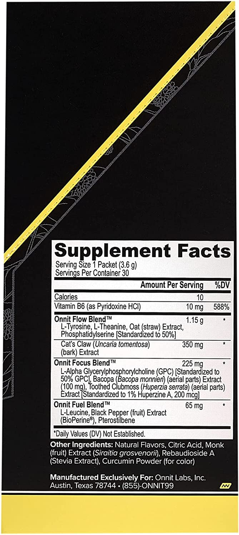 Alpha Brain Instant - Meyer Lemon Flavor - Nootropic Brain Booster Memory Supplement - Brain Support for Focus, Energy & Clarity - Alpha GPC Choline, Cats Claw, L-Theanine, Bacopa - 30Ct