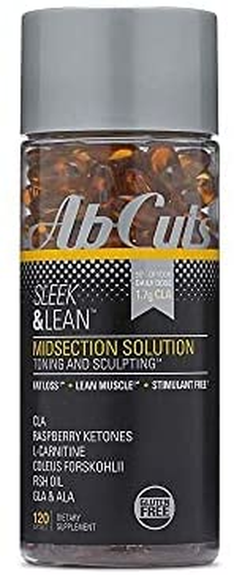 Sleek and Lean - 120 Easy-To-Swallow Softgels - CLA Supplement, Fish Oil, Flaxseed Oil, L-Carnitine - Helps Increase Antioxidant Supply