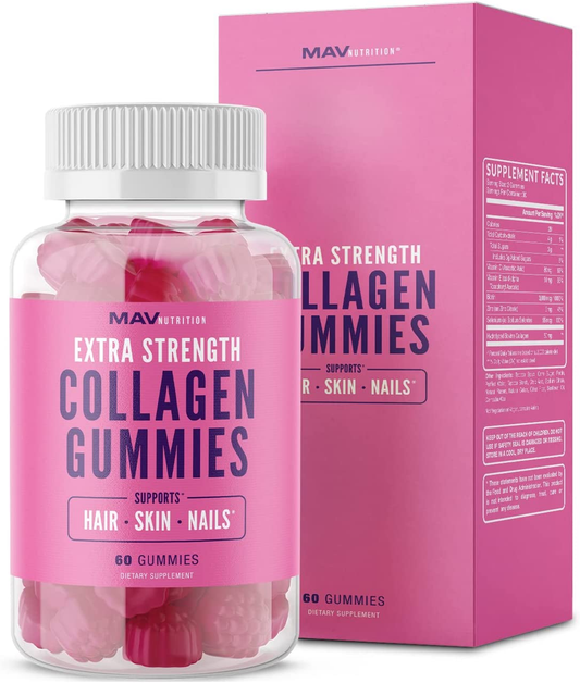 Hydrolyzed Collagen Gummies with Biotin Zinc Vitamin C and E | Hair Growth anti Aging Skin Care & Strong Nails | 60 Collagen Supplement Gummies