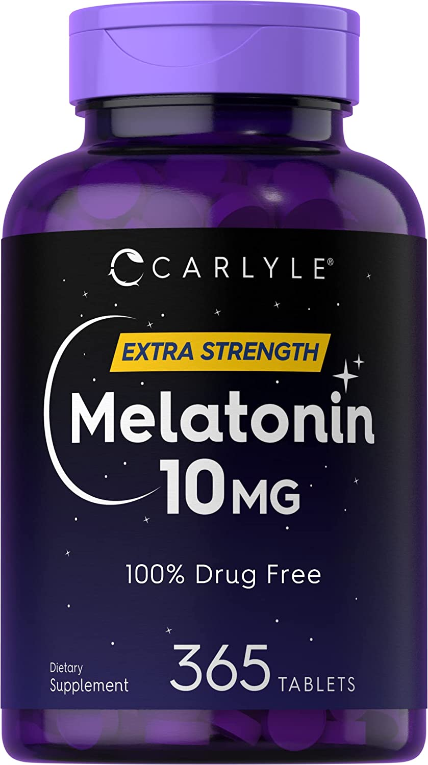 Melatonin 10Mg | 365 Tablets | Drug Free Aid for Adults | Vegetarian, Non-Gmo, Gluten Free Supplement | by