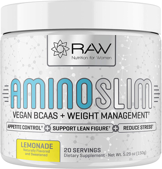 Amino Slim - Slimming BCAA Weight Loss Drink for Women, Vegan Amino Acids & L-Glutamine Powder for Post Workout Recovery & Fat Burning | Daily Appetite Suppressant, Metabolism Booster & Stress Relief