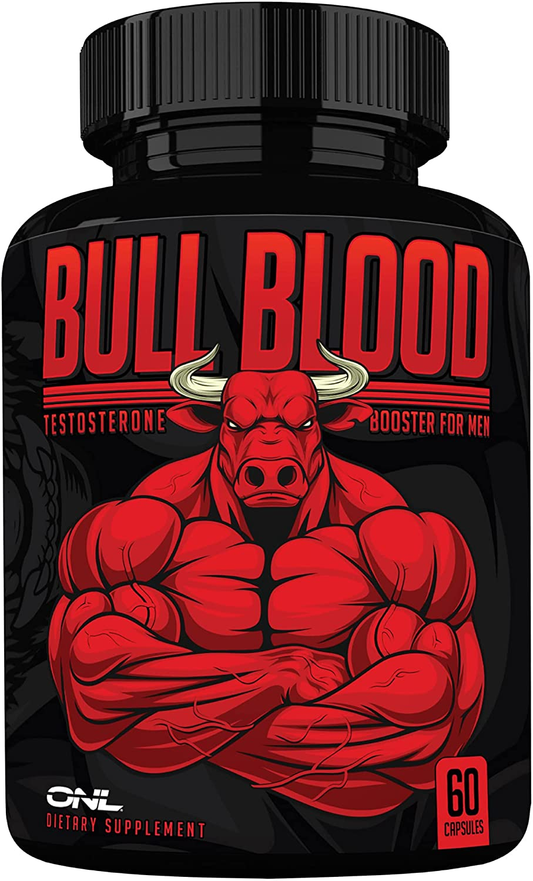 Bull Blood Ultimate Natural Testosterone Booster for Men, Muscle Growth, Men’S Best High Potency Endurance, Strength & Test Booster, 60 Ct