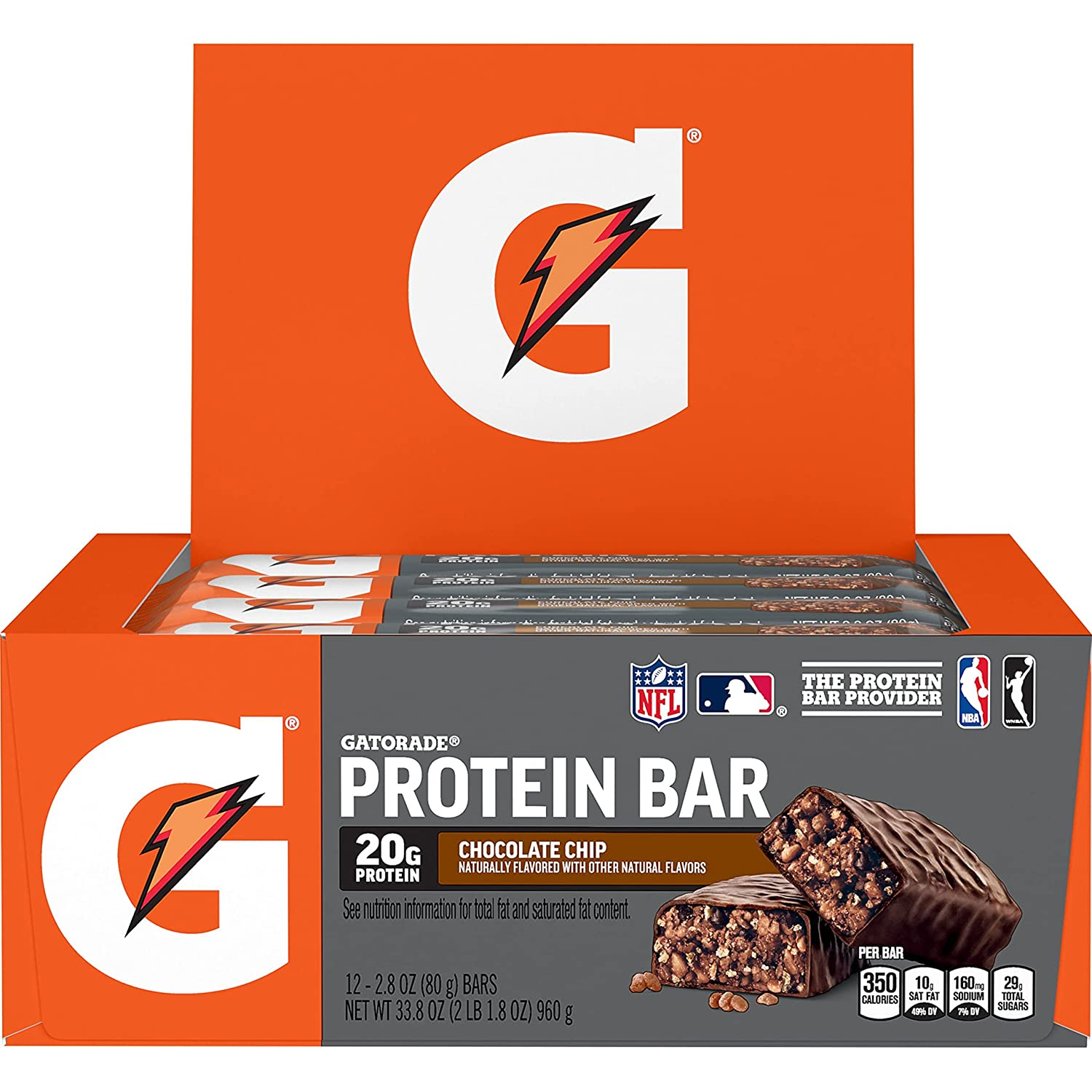 Whey Protein Recover Bars, Chocolate Chip, 2.8 Ounce Bars (12 Count)