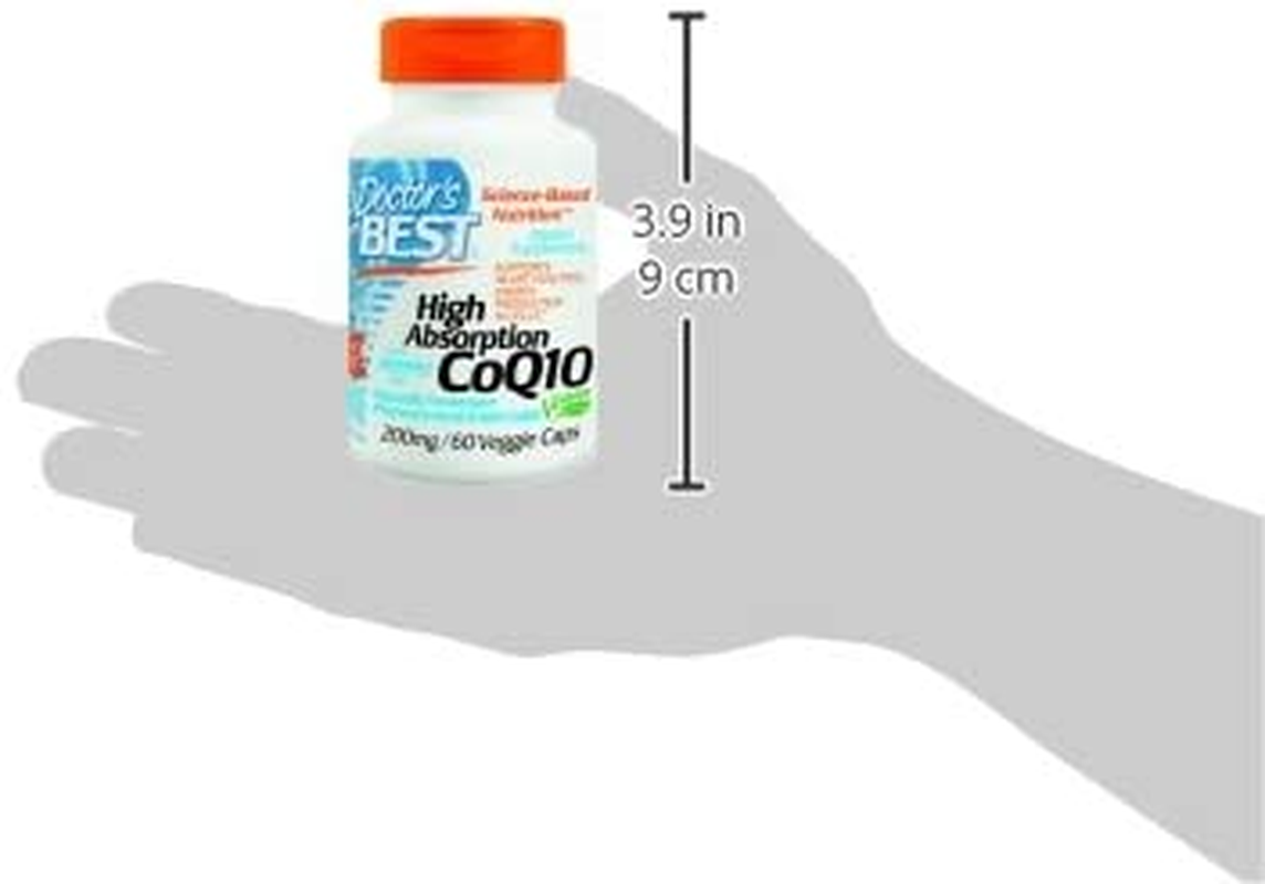 High Absorption Coq10 with Bioperine Gluten Free Naturally Fermented Vegan, Heart Health and Energy Production 200 Mg 60 Veggie Caps, White