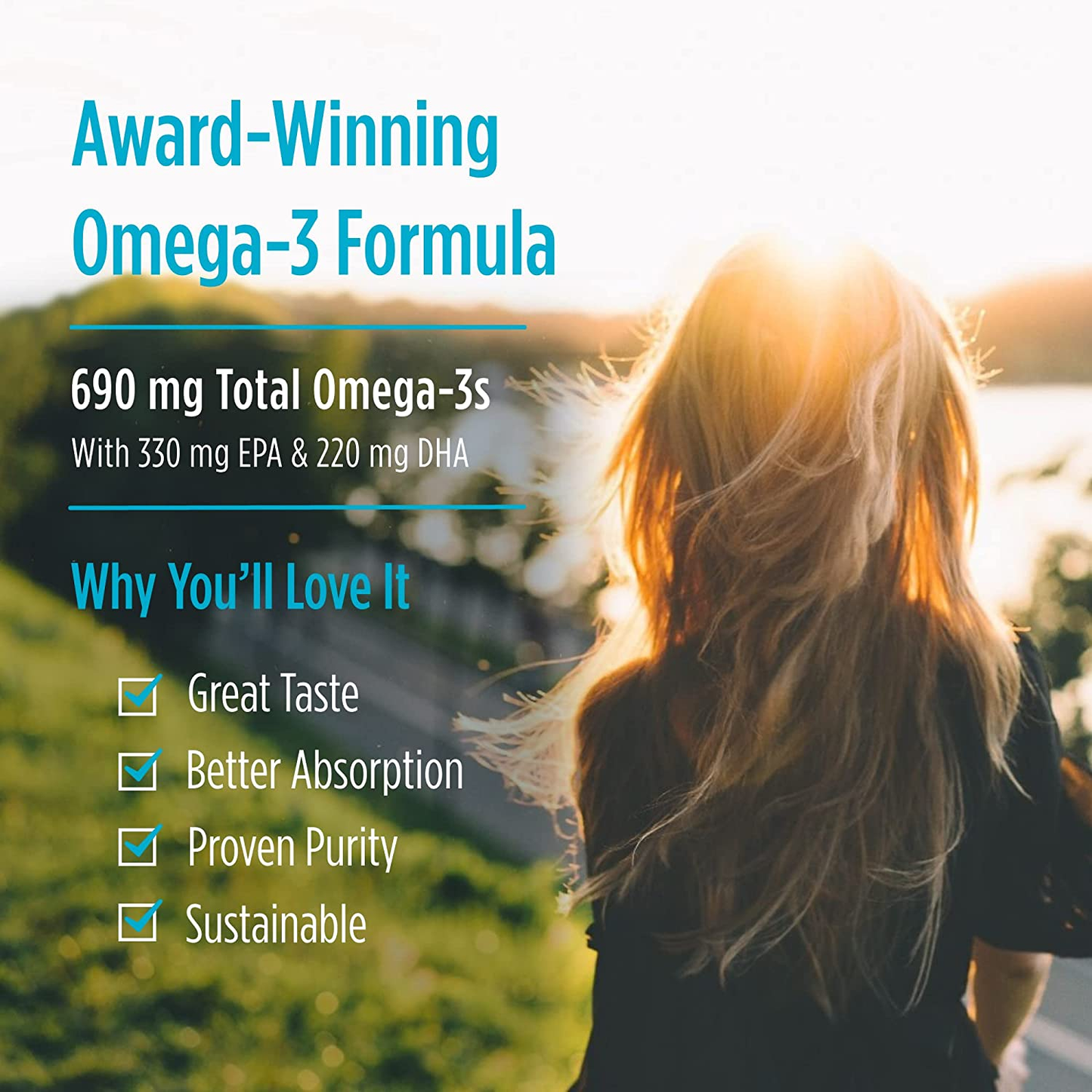 Omega-3, Lemon Flavor - 690 Mg Omega-3-90 Soft Gels - Fish Oil - EPA & DHA - Immune Support, Brain & Heart Health, Optimal Wellness - Non-Gmo - 45 Servings