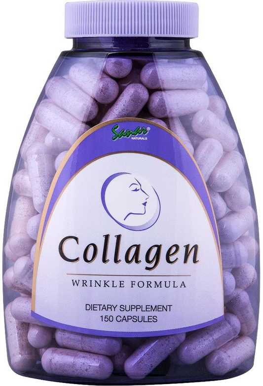 Collagen Pills with Vitamin C, E - Reduce Wrinkles, Tighten Skin, Boost Hair Skin Nails Joints - Collagen Wrinkle Formula - Hydrolyzed Collagen Peptides Supplement, 150 Capsules