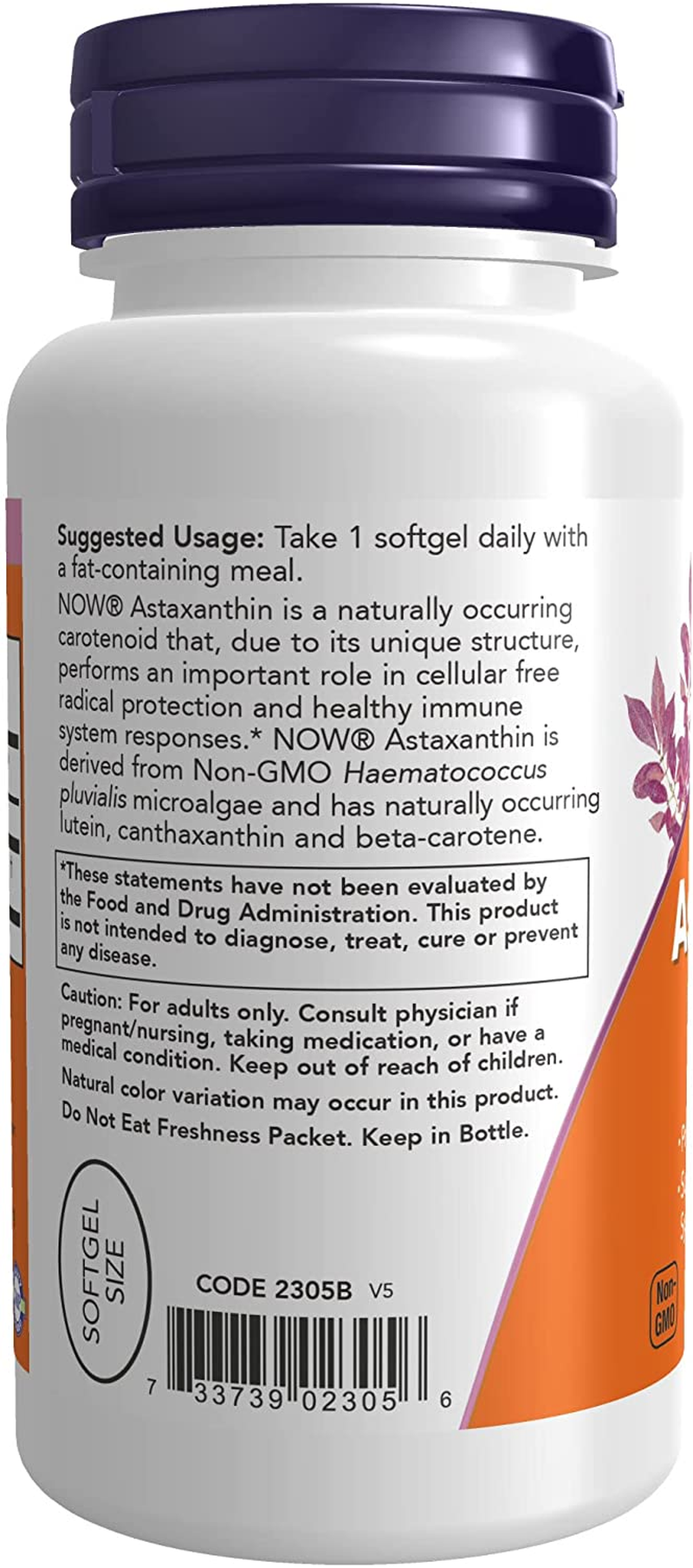 Supplements, Astaxanthin 4 Mg Derived from Non-Gmo Haematococcus Pluvialis Microalgae and Has Naturally Occurring Lutein, Canthaxanthin and Beta-Carotene, 90 Softgels