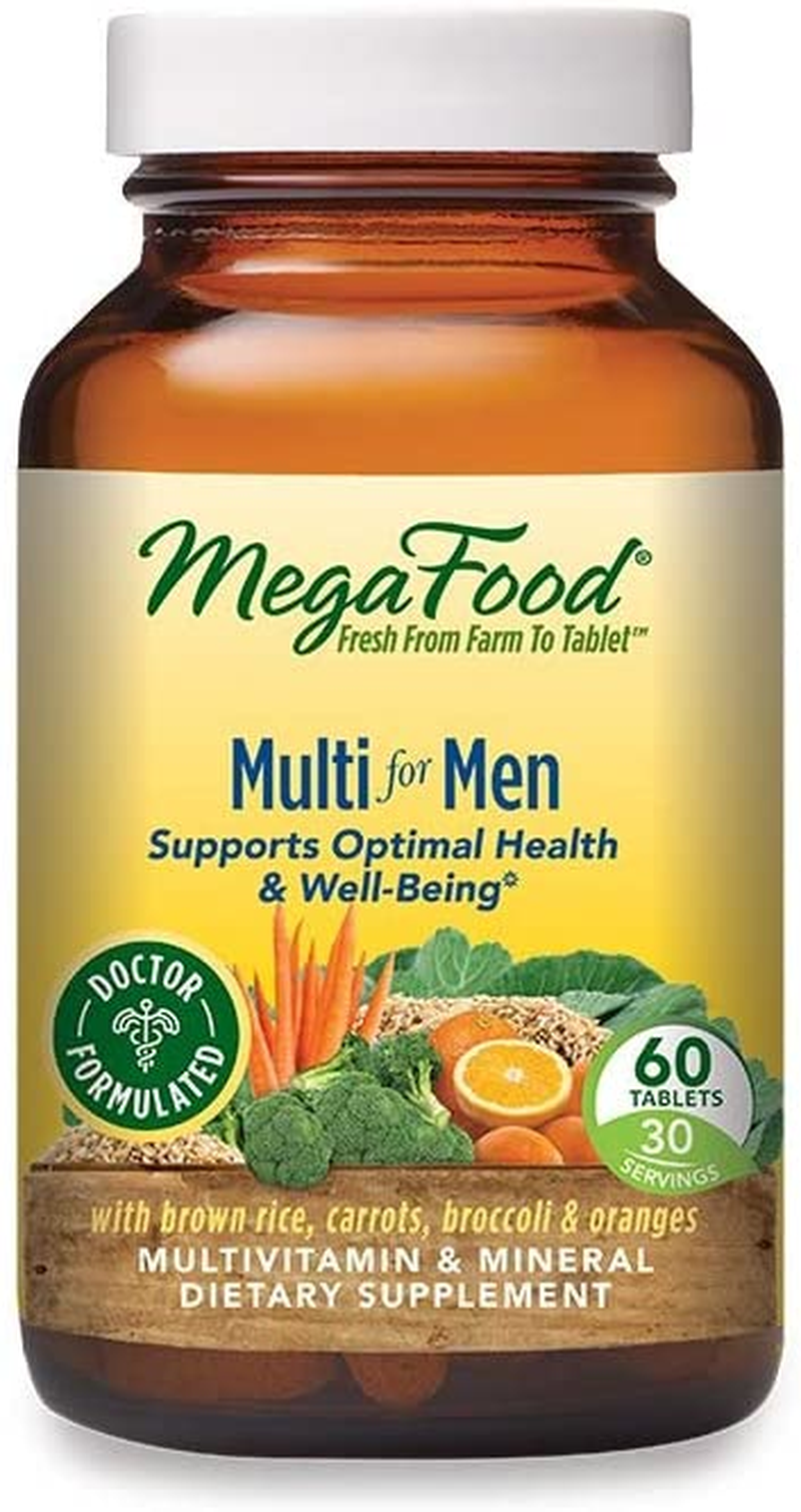 Men'S Multivitamin -With B Vitamins for Cellular Energy Production & Choline to Support Cognitive Function - Non-Gmo, Vegetarian & Made without Dairy and Soy - 60 Tabs (30 Servings)