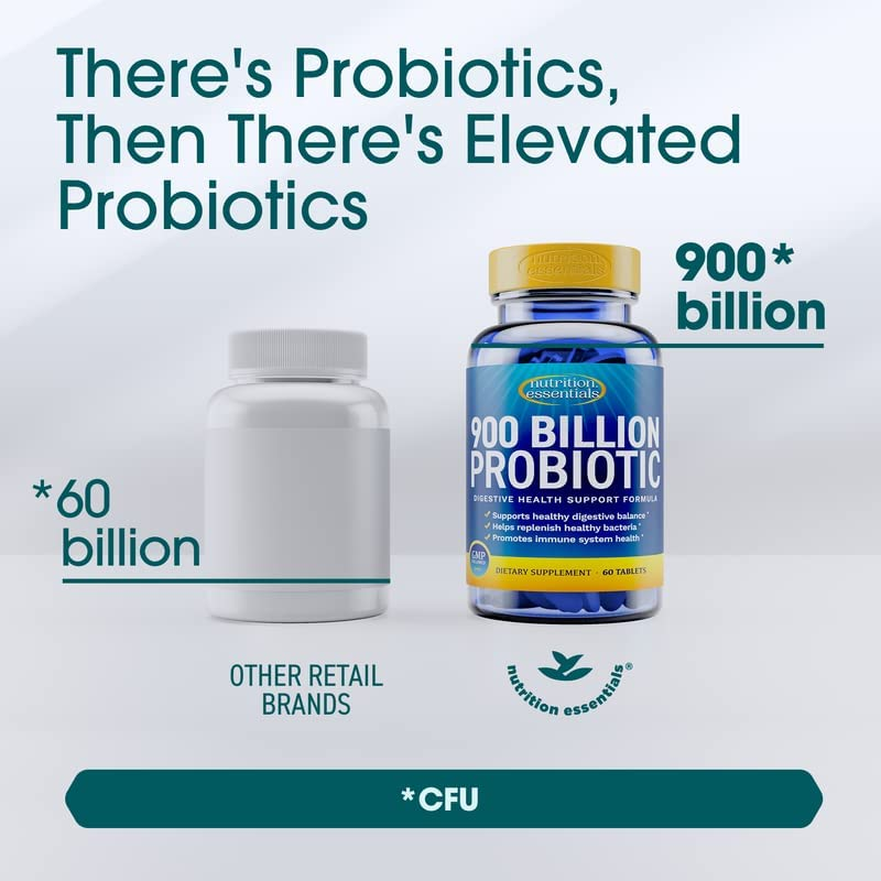 Probiotics for Women & Men - 900 Billion CFU Probiotics Digestive Health - 62% More Stable Probiotic Supplement for Gut Health Support - USA Made Natural Probiotics Formula Prebiotic Blend - 1 Pack