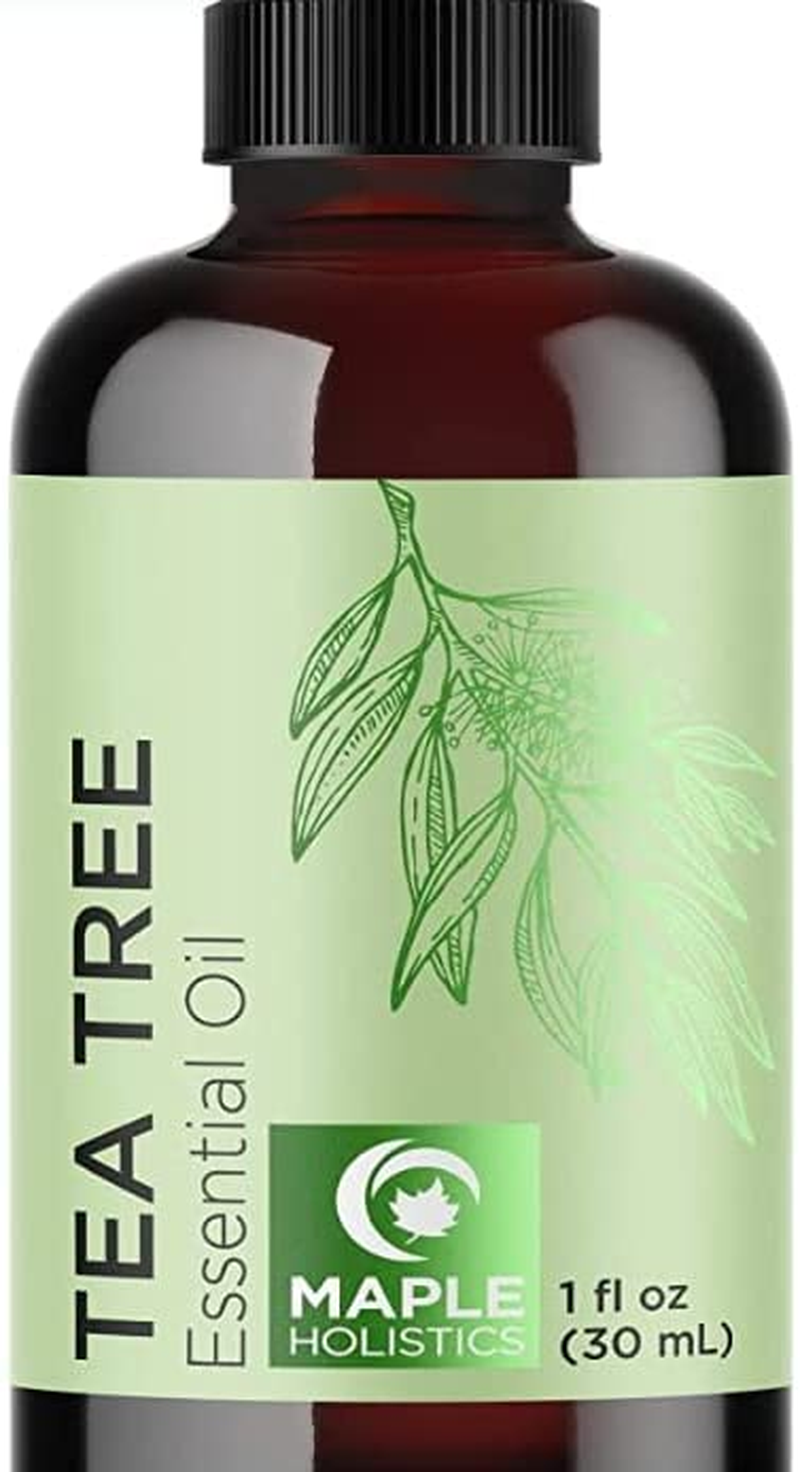 Pure Tea Tree Essential Oil - Pure Australian Tea Tree Oil for Hair Skin and Nails plus Moisturizing Cleansing Oil for Face Care - Tea Tree Essential Oil for Skin Dry Scalp Foot Soak and Nail Cleaner