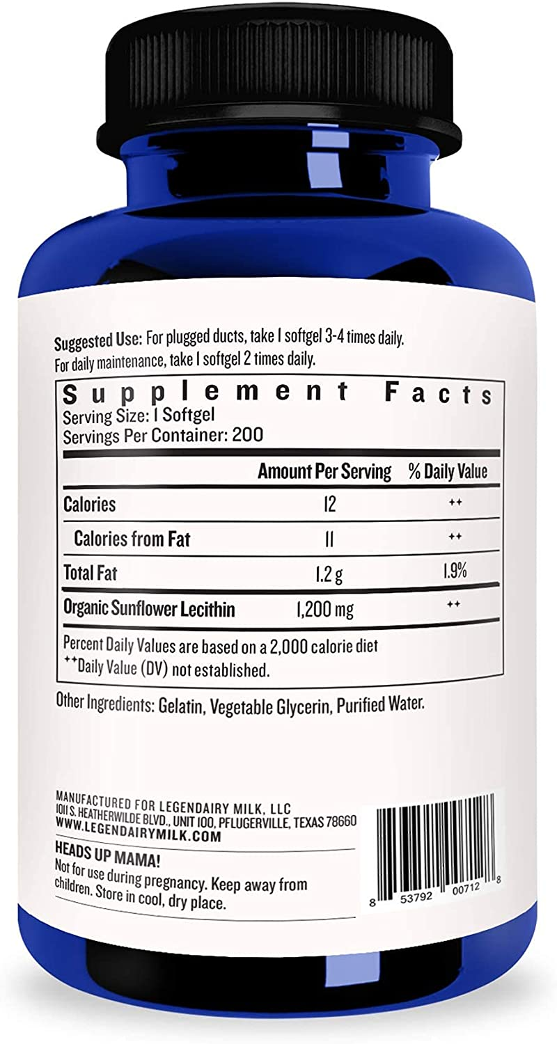 ® Sunflower Lecithin, 1200Mg of Organic Sunflower Lecithin per Softgel, 200 Count Bottle