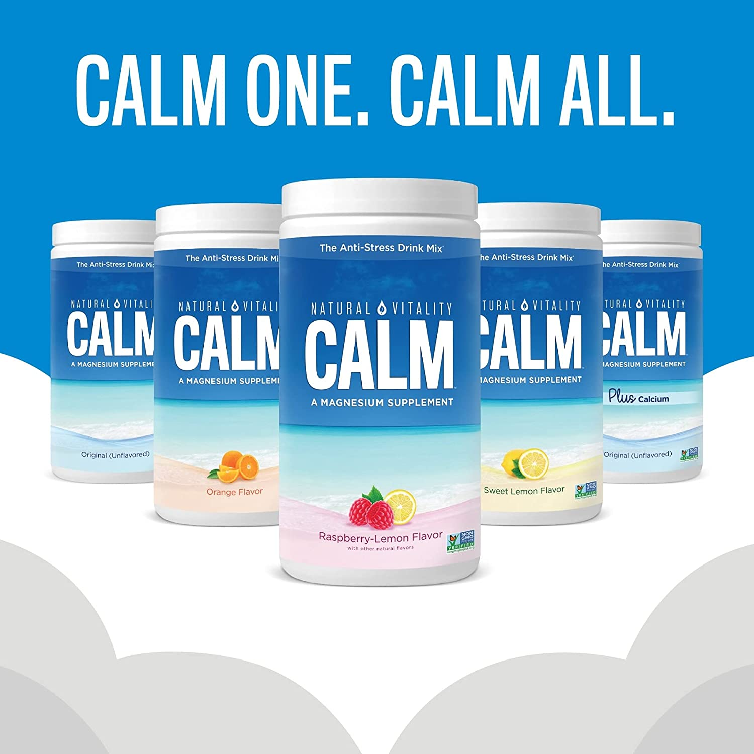 Calm, Magnesium Citrate Supplement Powder, Anti-Stress Drink Mix, Cherry, 16 Ounces (Package May Vary)