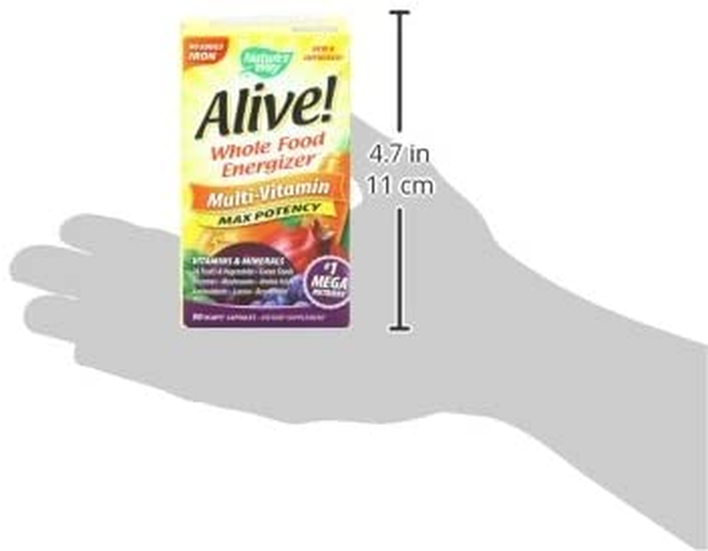 Nature’S Way Alive! Max6 Potency Multivitamin, Whole Body Nutrition, High Potency B-Vitamins, 90 Capsules