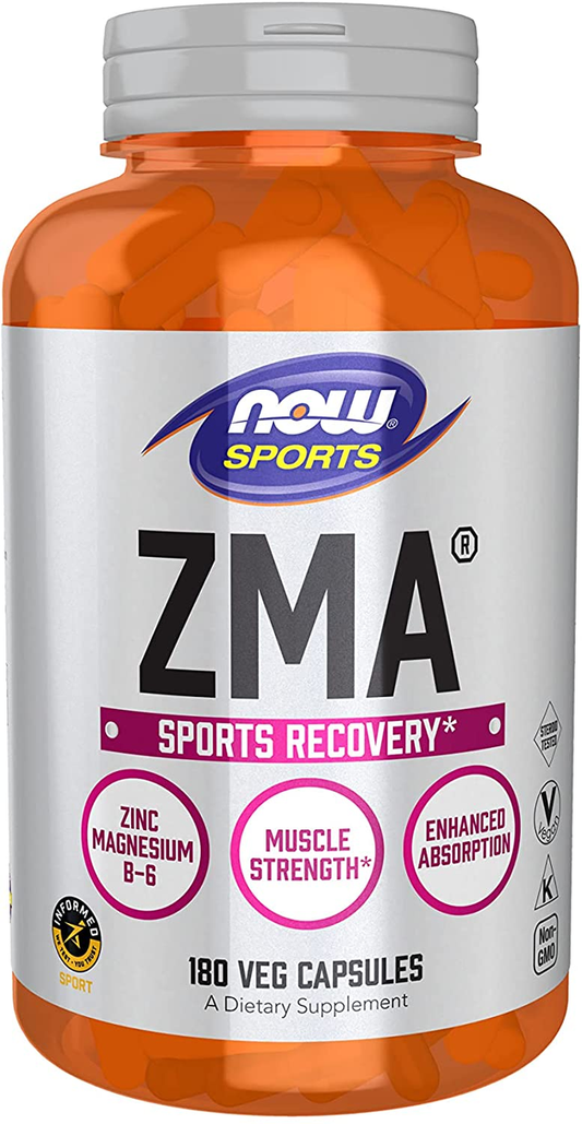 Sports Nutrition, ZMA (Zinc, Magnesium and Vitamin B-6), Enhanced Absorption, Sports Recovery*, 180 Capsules