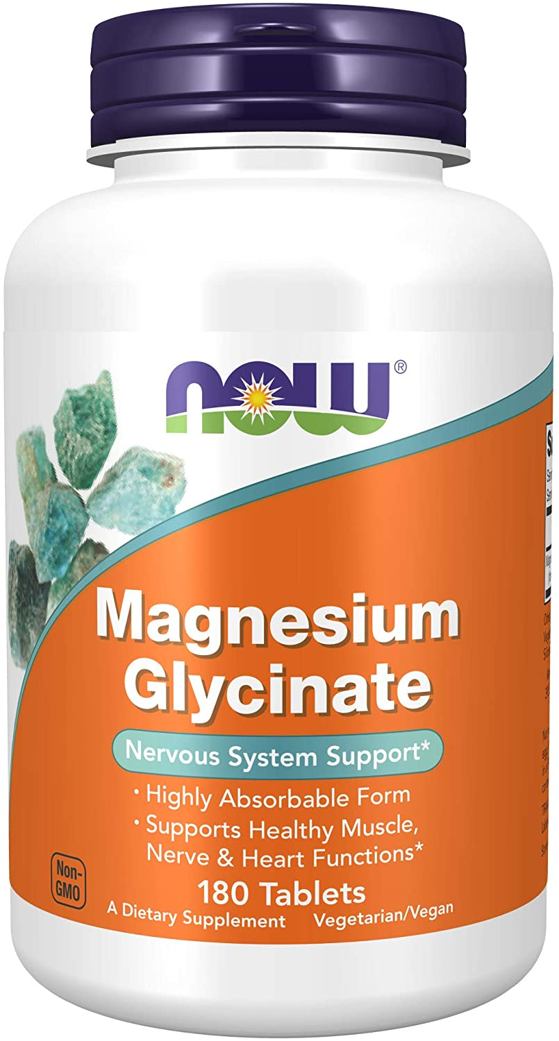 Supplements, Magnesium Glycinate 100 Mg, Highly Absorbable Form, 180 Tablets