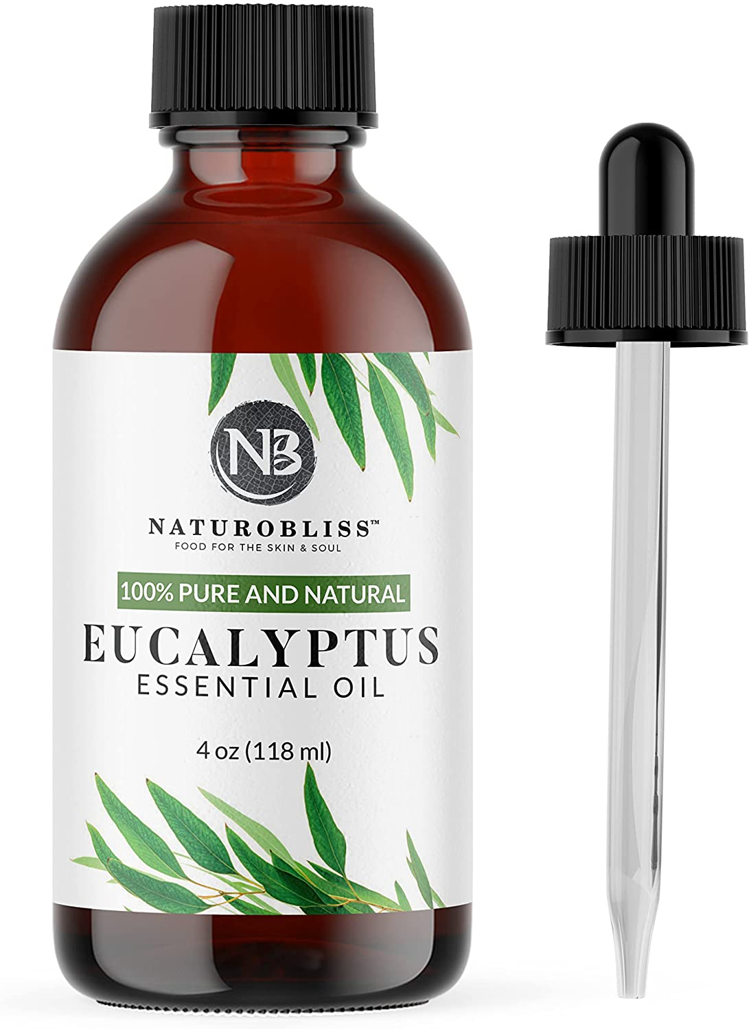 Naturobliss 100% Pure Natural Undiluted Eucalyptus Essential Oil (4Oz) Premium Therapeutic Grade Aromatherapy