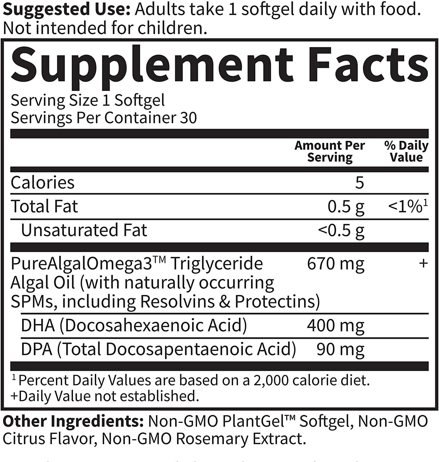 Dr. Formulated Prenatal Vegan DHA - Certified Vegan Omega 3 Supplement with 400Mg DHA + DPA from Algal Omega 3 in Triglyceride Form, Non-Gmo Algae Omega 3 for Vegans, 30 Softgels