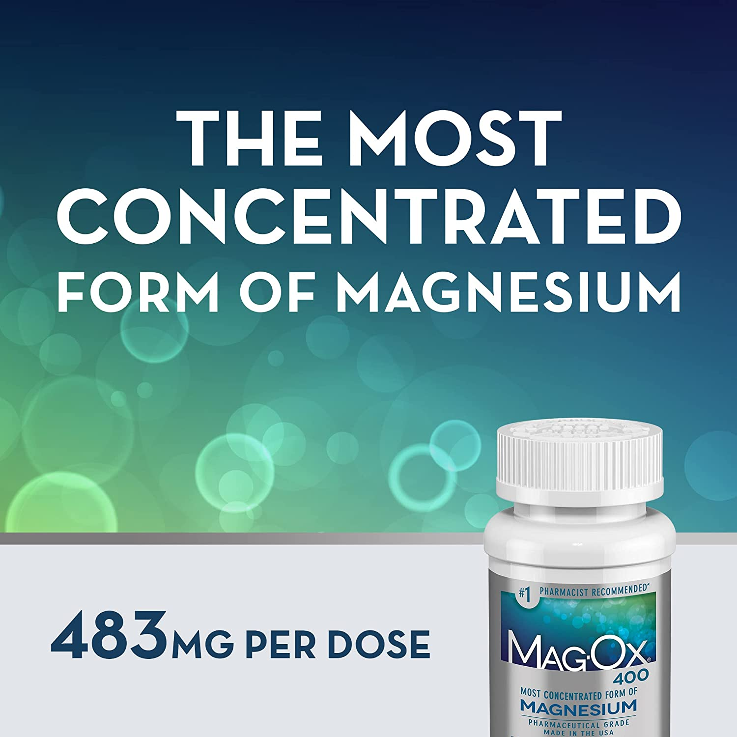 Magnesium Mineral Dietary Supplement Tablets, 483 Mg Magnesium Oxide, 60 Count