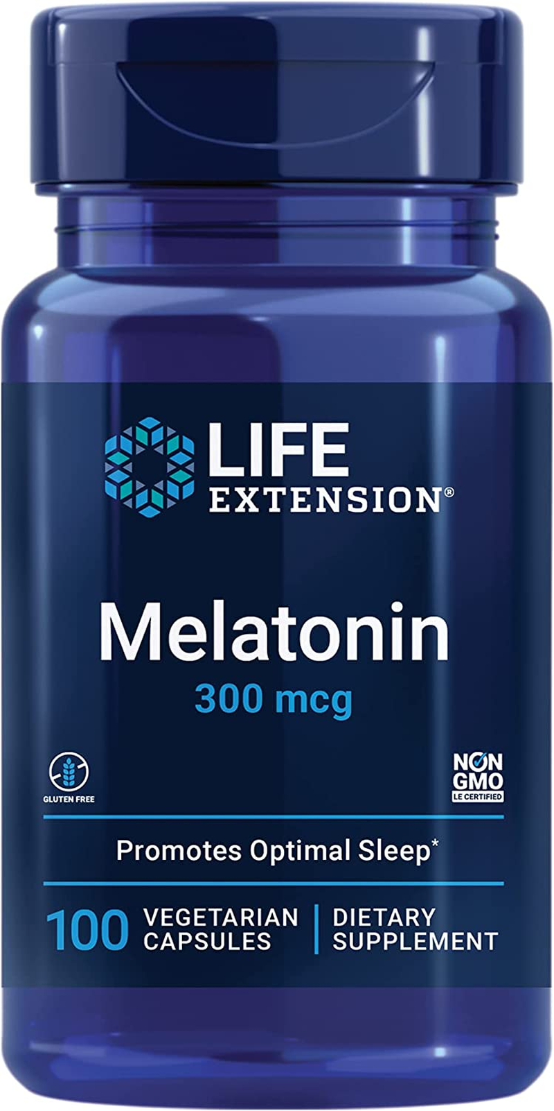 Melatonin 300 Mcg – Sleep Supplement – for Restful Sleep, Immune Function, Hormone Balance, and Anti-Aging. Gluten-Free – Non-Gmo – 100 Vegetarian Capsules