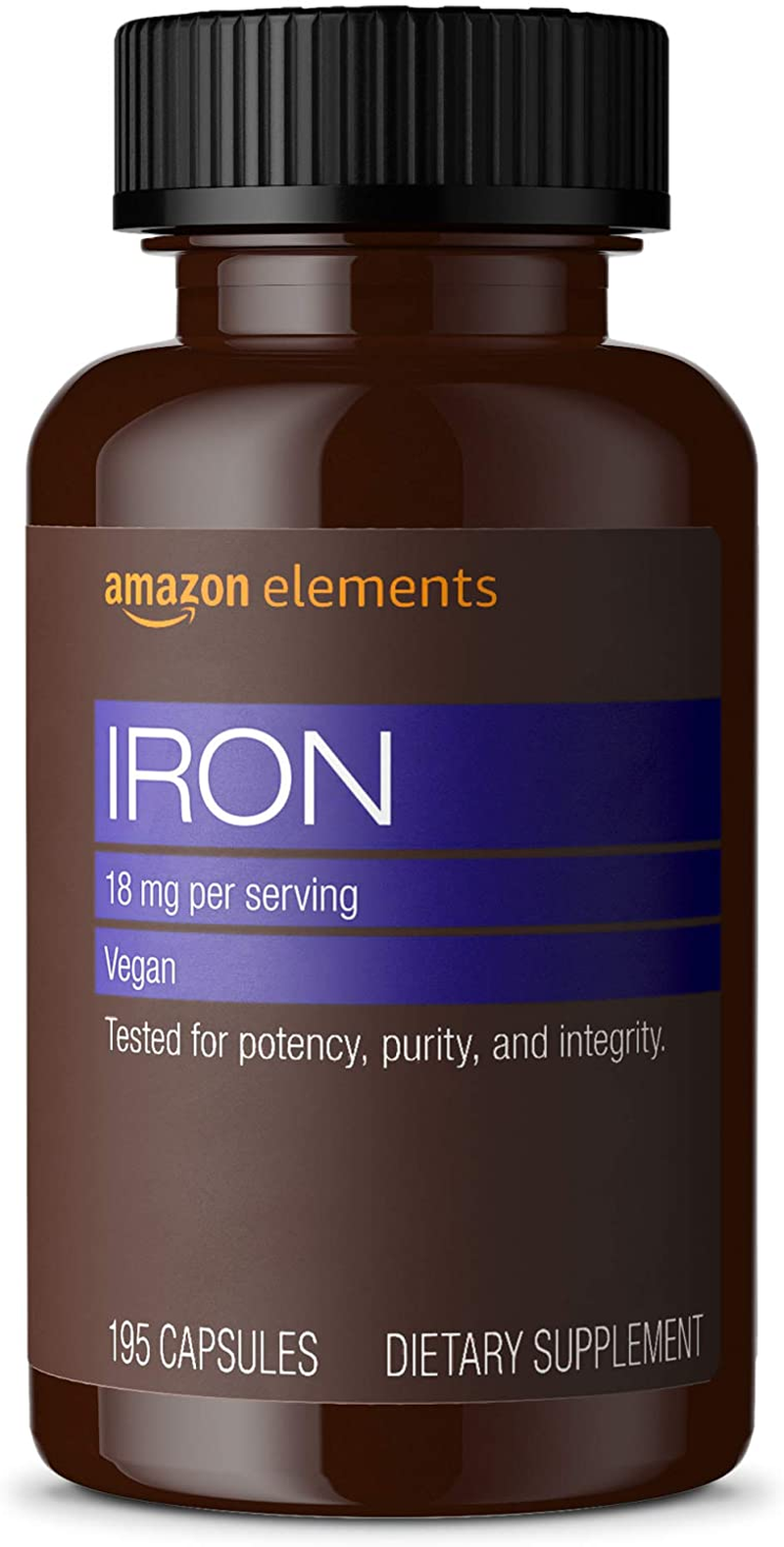 Iron 18Mg, Supports Red Blood Cell Production, Vegan, 195 Capsules, 6 Month Supply (Packaging May Vary)