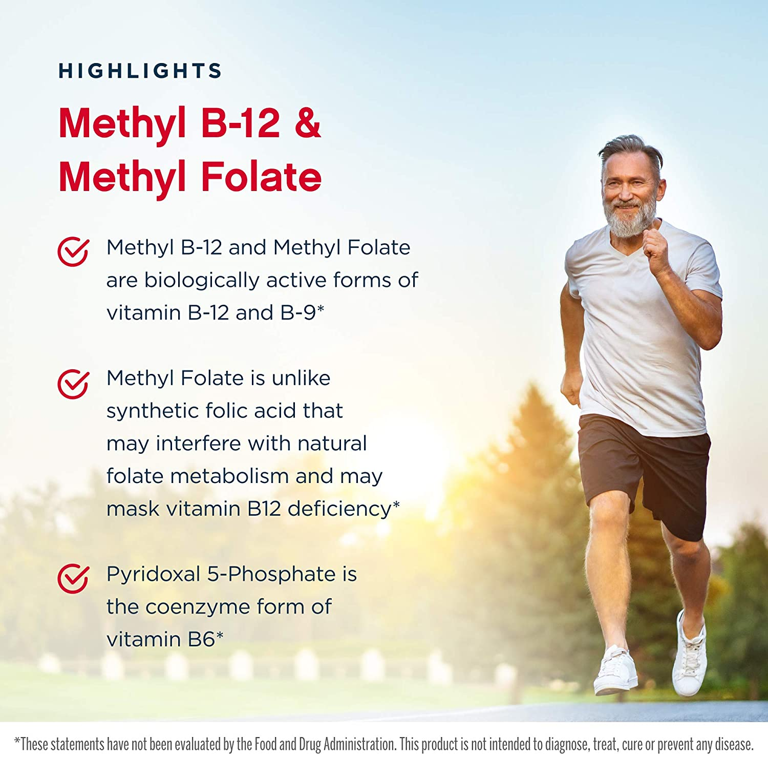 Methyl B-12 & Methyl Folate - 60 Chewable Tablets, Cherry - Bioactive Vitamin B12 & B9 - Supports Energy Production, Brain Function & Metabolism - Gluten Free - 60 Servings