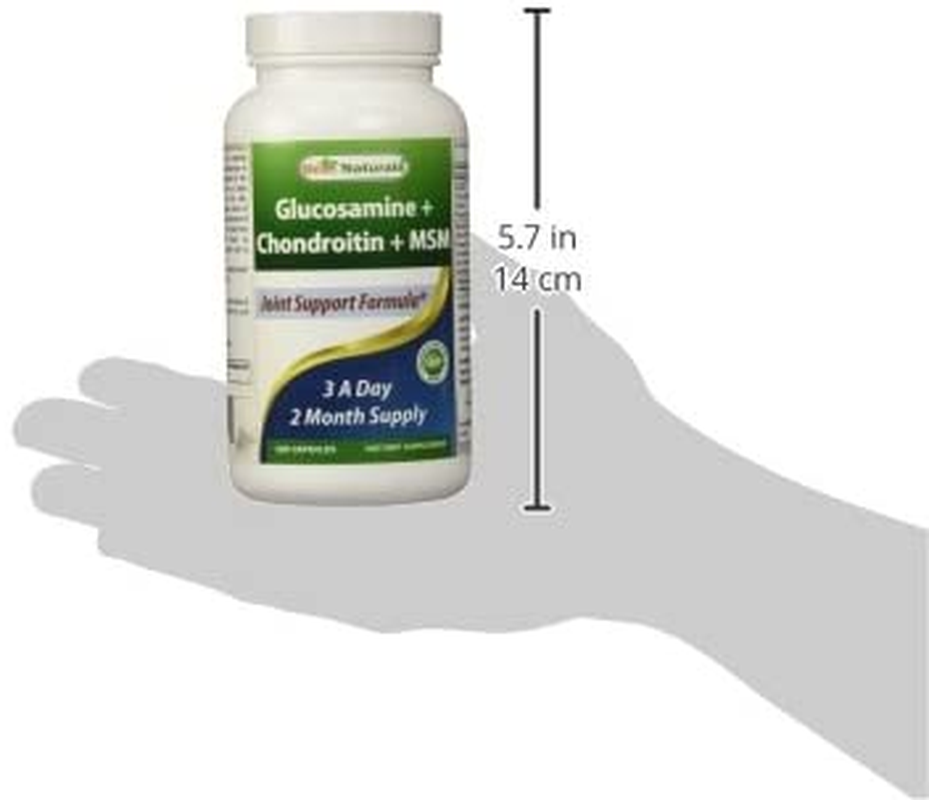 Glucosamine Chondroitin and MSM (Non-Gmo) - Promotes Joint Health - 180 Count