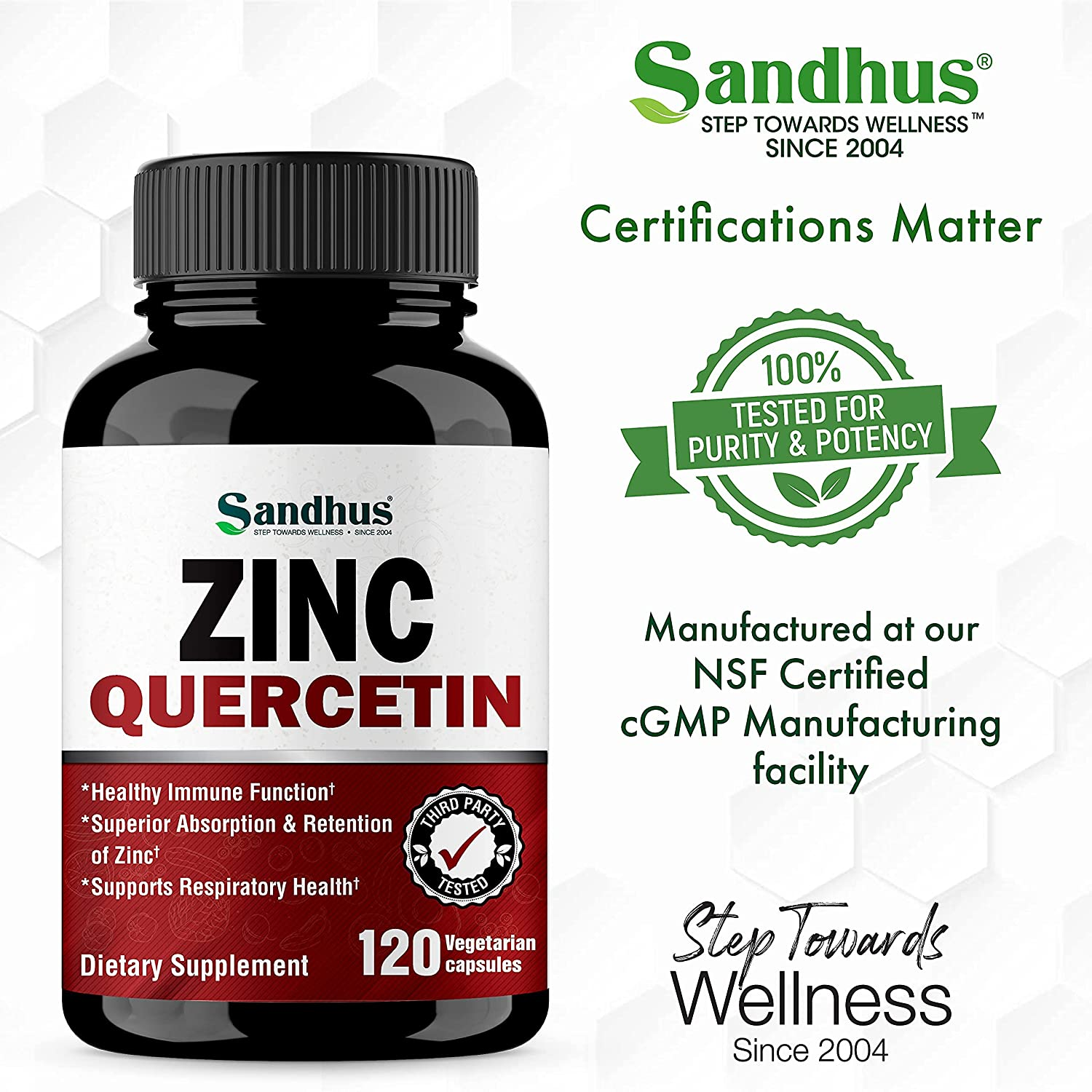 Zinc Quercetin 120 Vegetarian Capsules