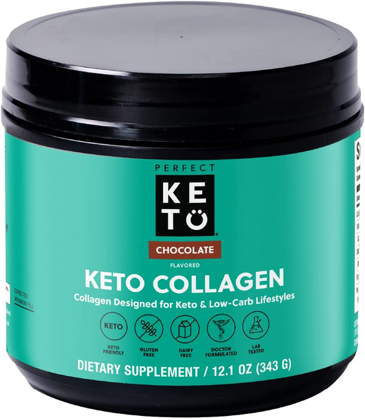 Collagen Peptides Protein Powder with MCT Oil | Hydrolyzed Collagen, Type I & III Supplement | Non-Gmo, Gluten Free, Grassfed, Keto Creamer in Coffee | Shakes for Women & Men – Chocolate